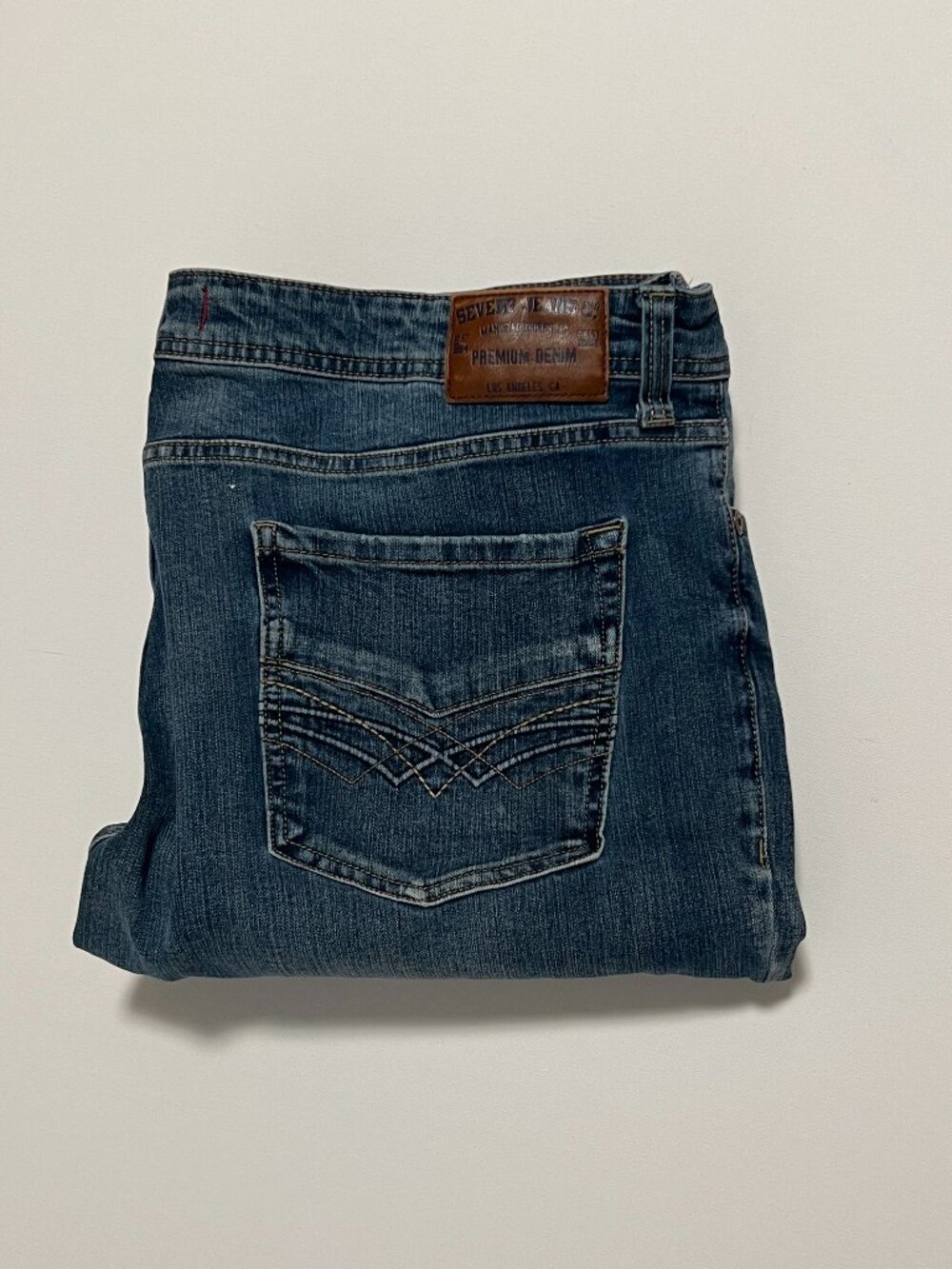 Seven7 Straight Fit Jeans Casual Stretch Medium Wash Denim Men's size 40x32